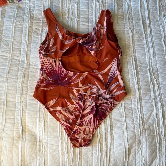 2/$30 Palisades Beach Club burnt ochre palm desert one piece swimsuit, size 14W - Picture 4 of 9